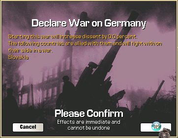 Declare war on Germany