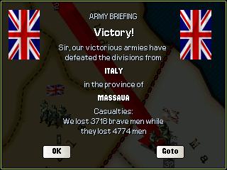 First victory over Italy